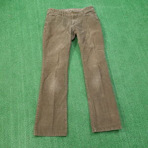 EDDIE BAUER CURVY BOOT CUT GREEN CORDUROY CHINO PANTS WOMENS SZ 4